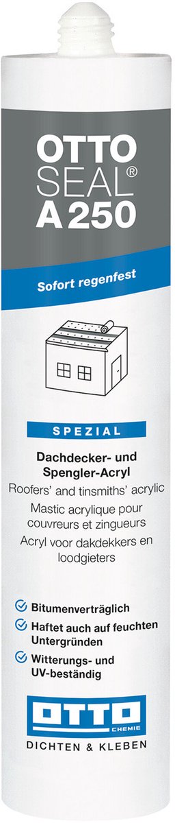 Ottoseal A250 afdichtingskit - 310 ml koker - glashelder - veelzijdig voor aansluitvoegen buiten