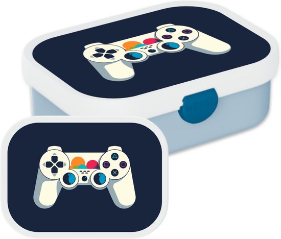 Mepal Mepal Broodtrommel voor Kinderen - Bento Lunchbox - Gaming - Inclusief Bentobakje & Vorkje - BPA vrij en Vaatwasserbestendig - 750 ml - Wit