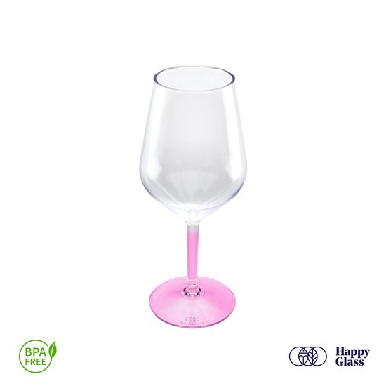 HappyGlass Lady Abigail plastic wijnglazen - Set van 4 kunststof herbruikbare wijnglazen - 47cl - Pretty pink steel - BPA-vrij Tritan van HappyGlass — afbeelding 3