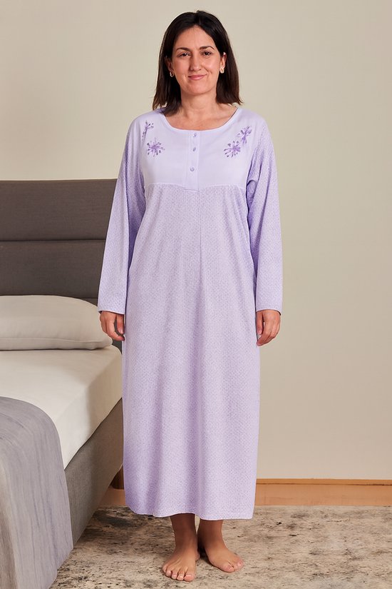 4-Seizoenen Slaapkleedje – Grote Maten - Verkrijgbaar XXL-6XL - Lucky Exclusive Homewear – Superior Quality - dames slaapkleed - lange mouwen