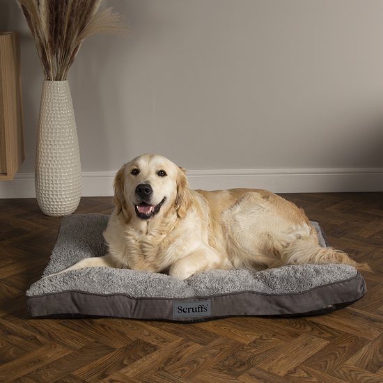 Scruffs Cosy - Comfortabel hondenkussen - Met imitatie suède buitenvoering en superzachte binnenvoering - Grijs - 100 x 70 cm