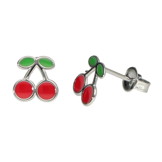 Boucles d'oreilles La Rosa Princesa Cherry pour fille, en acier Argent de Premium - Hypoallergéniques
