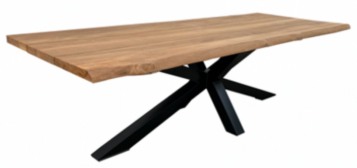 Bentley tuintafel 200cm | oud teak boomschors | matrix poot zwart