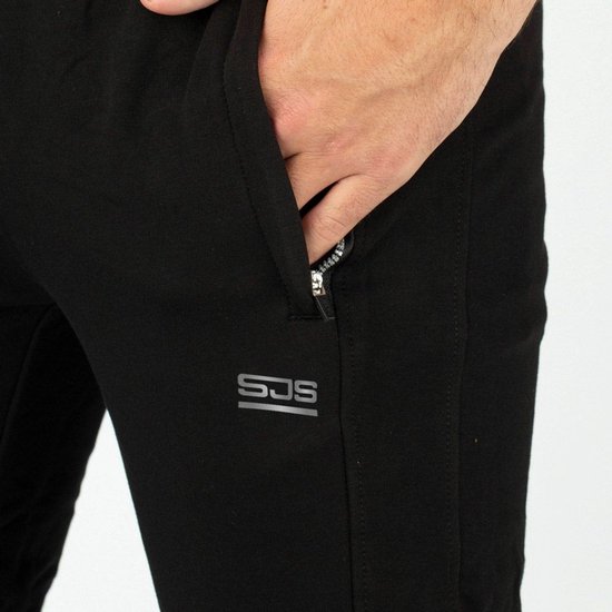 Sjeng Sports Auckland Sweatpants Heren Zwart Katoen Joggingbroek Comfortabele Basic Lijn Verstelbaar Tailleband Afsluitbare Zakken