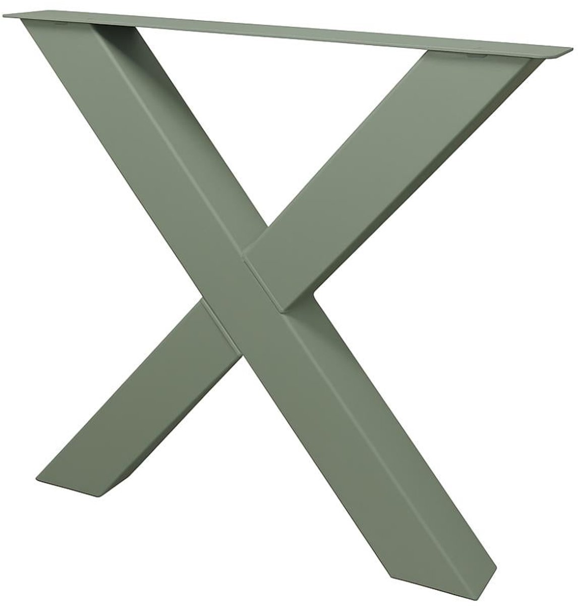Furniture Legs Europe FLE - Premium stalen X tafelpoot 76 bij 10 cm en hoogte 72 cm cementgrijze poedercoating (koker 10 x 10 cm) Zwart