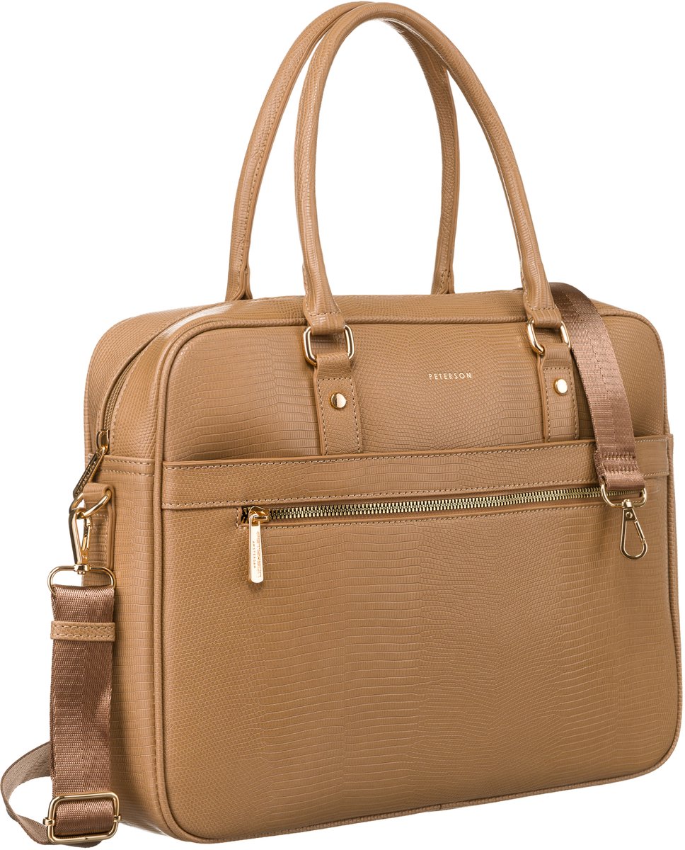Peterson Business Collectie - Dames Laptoptas - 13,3 inch - Slangenprint - Kunstleer - Zwart