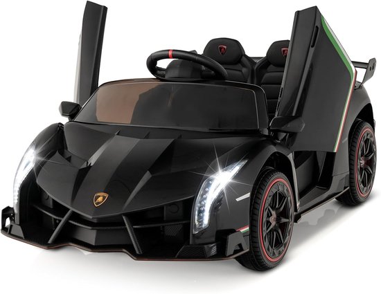 Voiture électrique Lamborghini COSTWAY pour enfants, véhicule pour enfants avec télécommande 2,4 GHz, phare LED, klaxon et musique, véhicule électrique 3-6 km/s, voiture électrique pour enfants à partir de