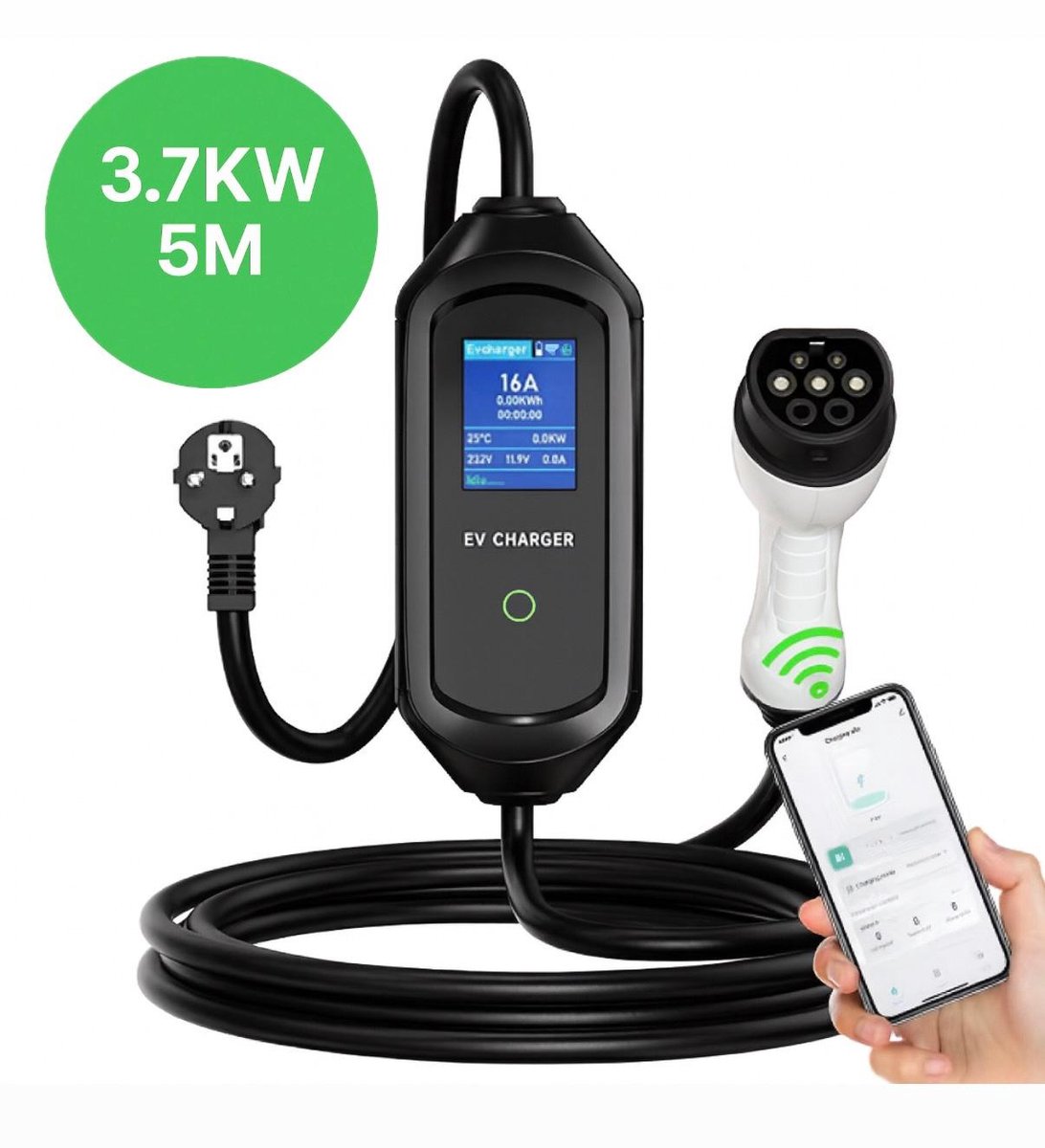 Slimme Thuislader met App-functie - Instelbare Snelheden - 5 meter
