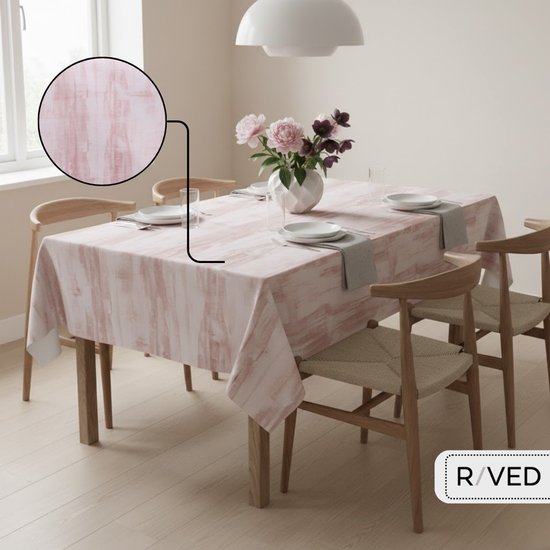 Nappe/Nappe Vintage Peinture Rose ↔ 140 cm x ↕ 300 cm - PVC - Lavable