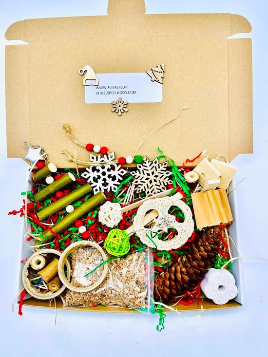 Forfait Nature pour la Fête de la Cueillette pour oiseaux d'intérieur, perruche, calopsitte, jouets pour oiseaux Fliereflute, liège, seiche, luffa, millet paniculé