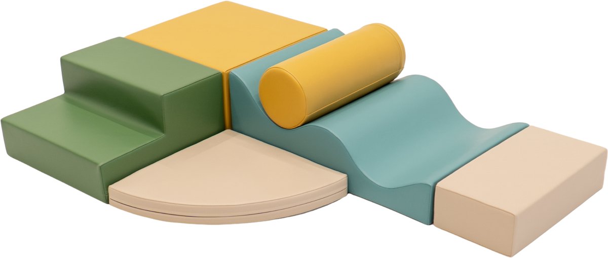 IGLU Soft Play Set - Explorer - Sea Blue - foam blokken 6 stuks - zachte bouwblokken voor kinderen