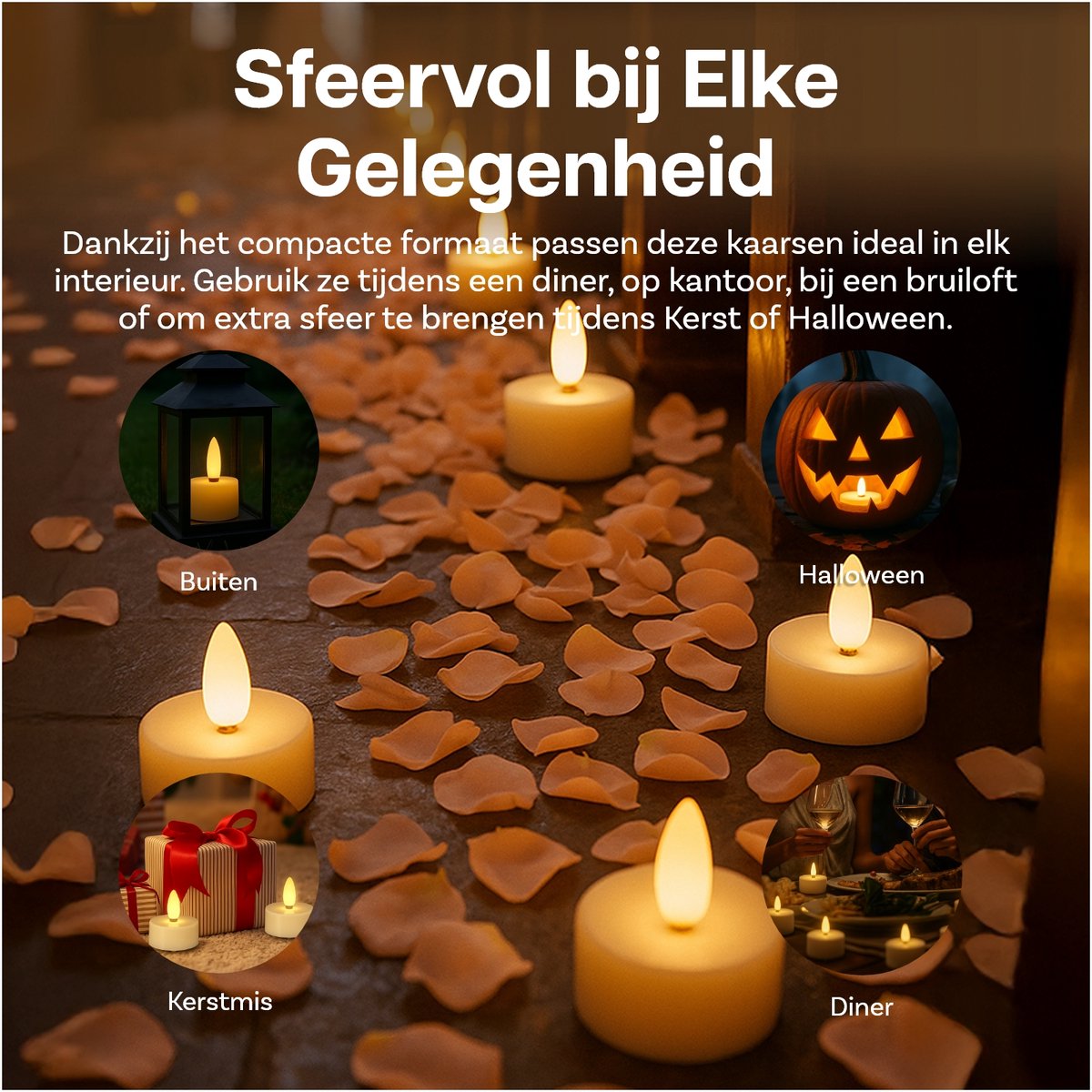 Oplaadbare Waxinelichtjes LED Kaarsen met Afstandstandsbieding, Timer & Oplaadstation van MMOBIEL - 12 Stuks Vlamloze Theelichtjes met USB voor Thuis, Tafel, Bruiloft & Kerstdecoratie – foto 7