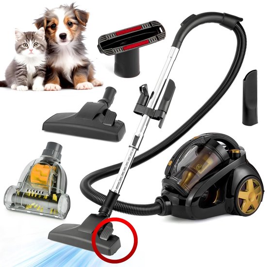 AG3100 Stofzuiger Zonder Zak - Stofzuigers - Vacuum Cleaner Zakloos - Geschikt voor Dierenhaar - 8.5 Meter - 900W - Sterke Zuigkracht - HEPA Filter - Compact, Licht & Krachtig - Animal & Gold Edition