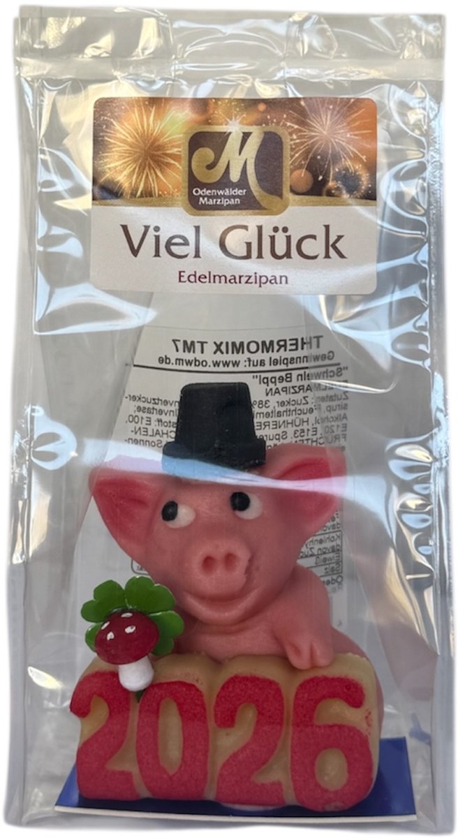 Oud en Nieuw Feest Varken - Marsepein - 100 gram - Jaarwisseling - kerst