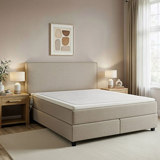 Inventum HN297V elektrische Onderdeken 160x160 cm - Tweepersoons - 9 warmtestanden - 2 schakelaars - Aparte voetzone - Anti allergie - Antibacterieel - Warmtedeken - Snel warm - Uitwasbaar - Automatische uitschakeling - Oververhittingsbeveiliging