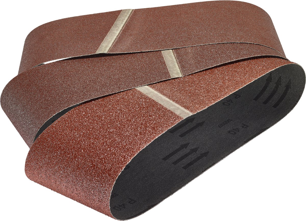 wolfcraft - Set Schuurpapier voor bandschuurmachines 65 x 410 mm - Korrel 40,80,120 - 1899100