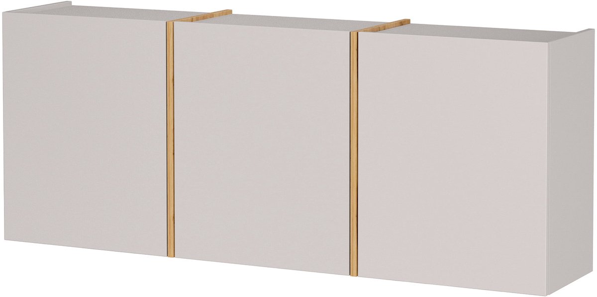 Opbergkast Aniek Eiken - Kasjmier - Breedte 138 cm - Hoogte 55 cm - Diepte 29 cm - Met lad