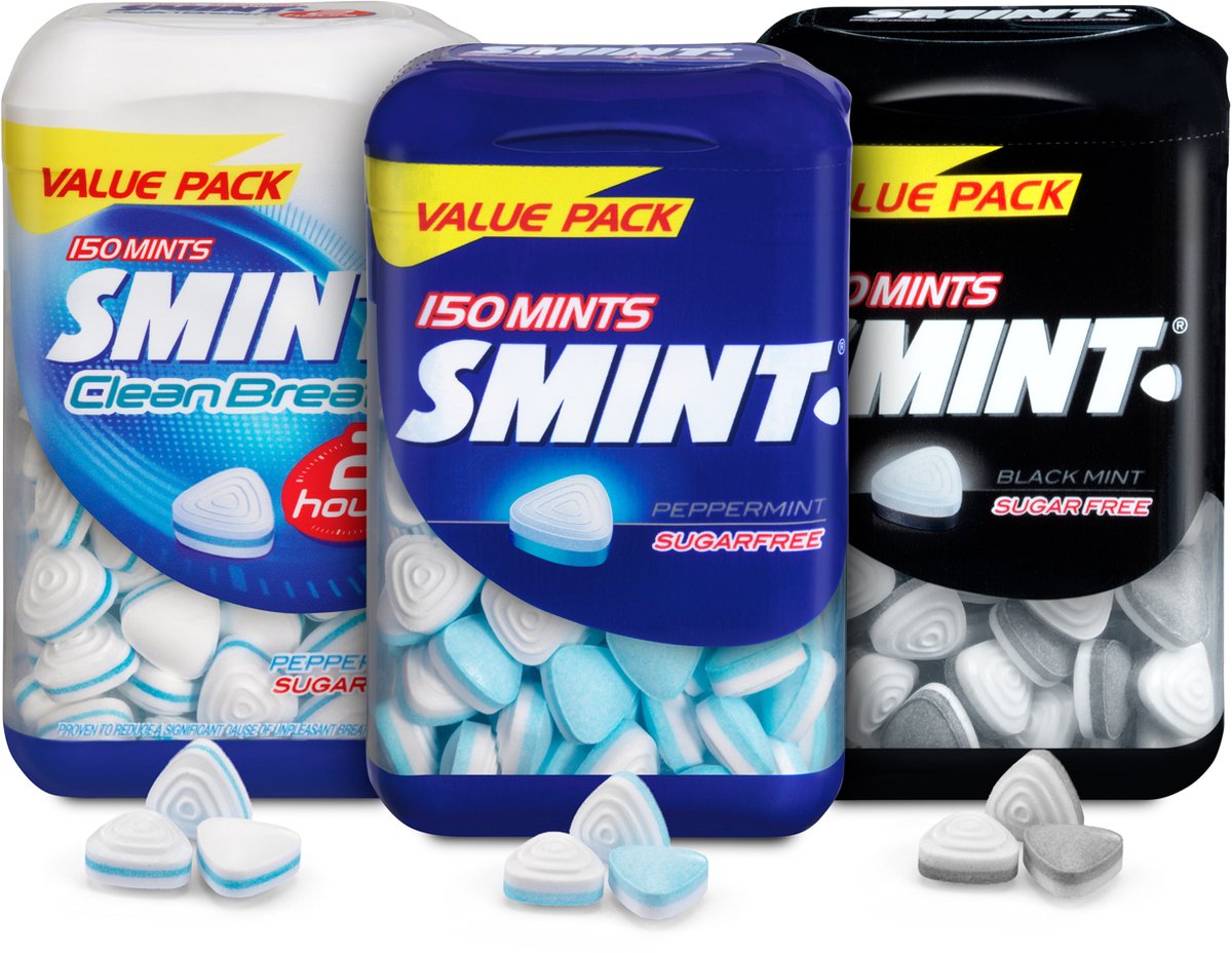 Smint Combidoos - Frismakers - Mix van Peppermint, Blackmint en Clean Breath - Suikervrij - 10x150stuks — cadeau in Cadeau-ideeën - foto 2
