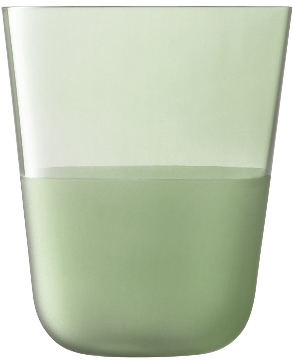 L.S.A. - Arc Contrast Drinkglas 380 ml Set van 2 Stuks Moss - Glas - Groen