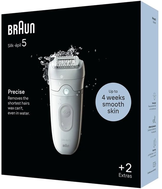 Braun Silk·épil 5 - Epilator Voor Eenvoudige Ontharing - Langdurig Gladde Huid - 5-011 - Wit/grijs
