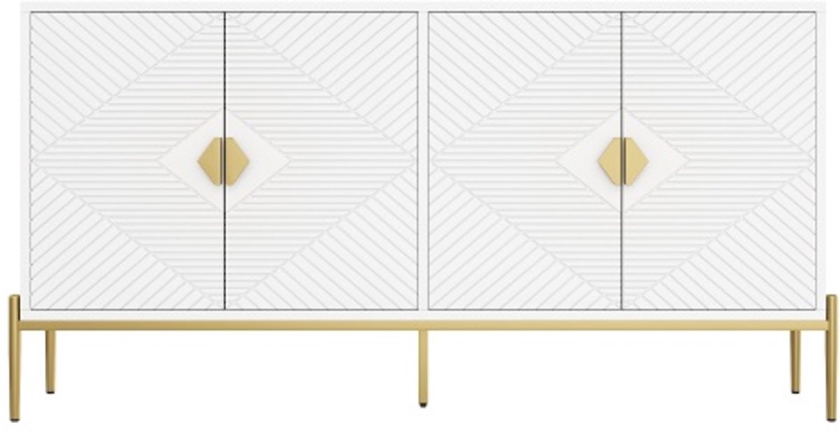 Moderne Dressoir Kast Opbergkast Ladeblok Geschikt Voor Woonkamer Eetkamer Hal 162x40x80cm