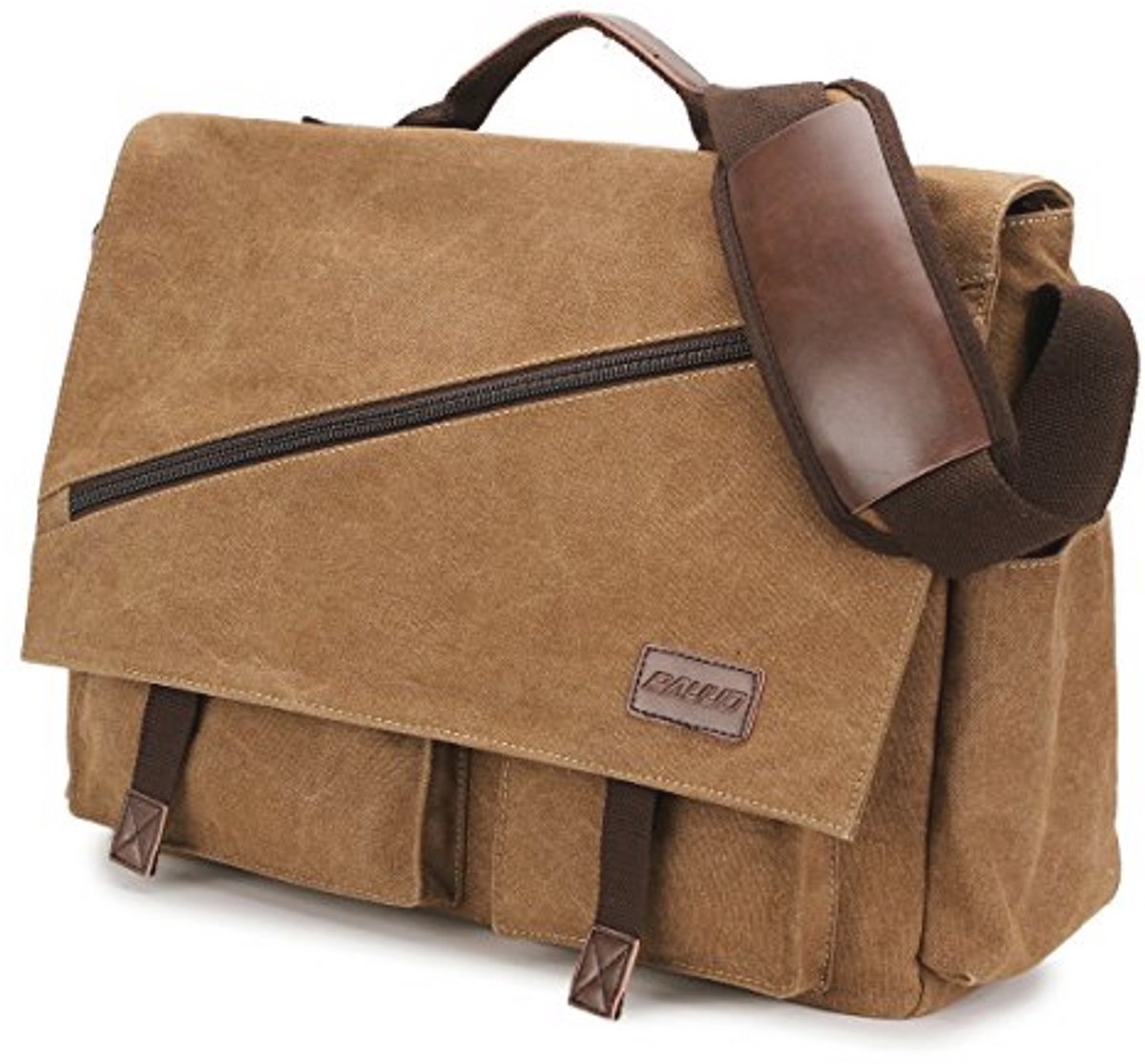 Waterdichte Canvas Schoudertas voor Laptop 14-17 Inch
