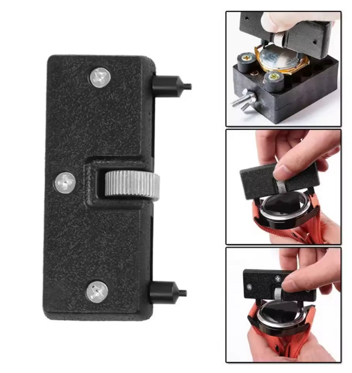 TLVX Verstelbare Horloge Opener Zwart - Universeel - Horlogekast Openen - Zelf Batterij Vervangen Horloge - Waterproof Watch Openen - Precisie Gereedschap - Horloge Reparatie - Tool Horloge Opendraaien