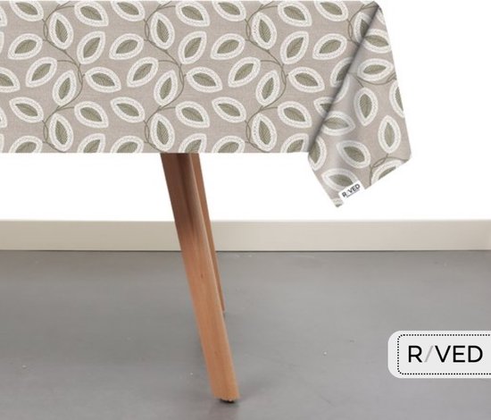 Nappe Raved Feuilles Beige 140 cm x 270 cm - PVC - Lavable