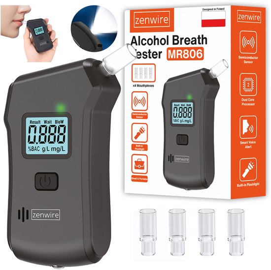 Testeur d'alcool – Zenwire MR806 – Alcoomètre numérique professionnel –  Capteur