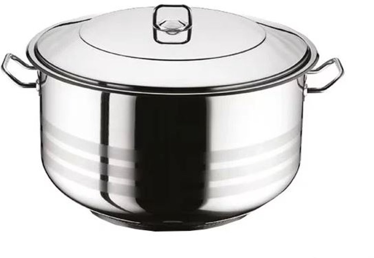 Arian – Diepe Kookpan – 16 L – Ø 32 cm – RVS – Inclusief Deksel – Geschikt voor Alle Warmtebronnen