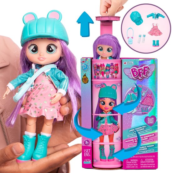Cry Babies BFF - Modepop LALA Tiener + accessoires, ORIGINELE pop GROOT 20 cm