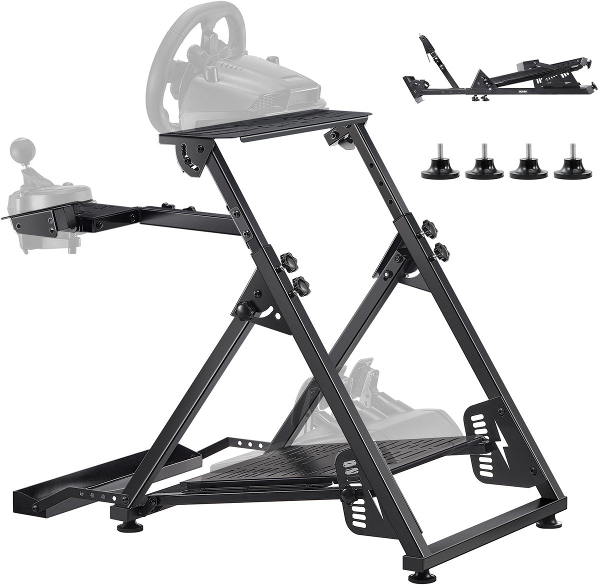 VEVOR Stuurwielstandaard Simulator Cockpit Opvouwbaar voor Logitech G923 G920 G29 G27
