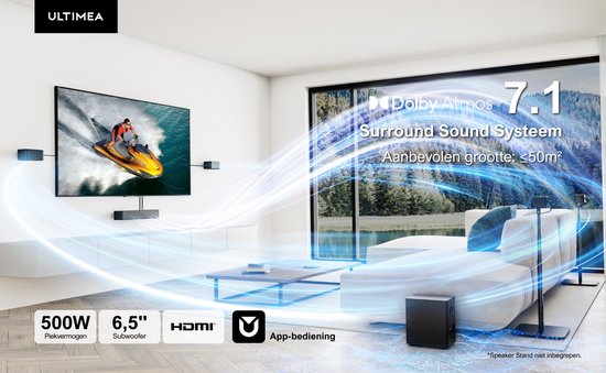 ULTIMEA Poseidon D80 - Soundbar met subwoofer en losse speakers - Zwart van Ultimea — afbeelding 2