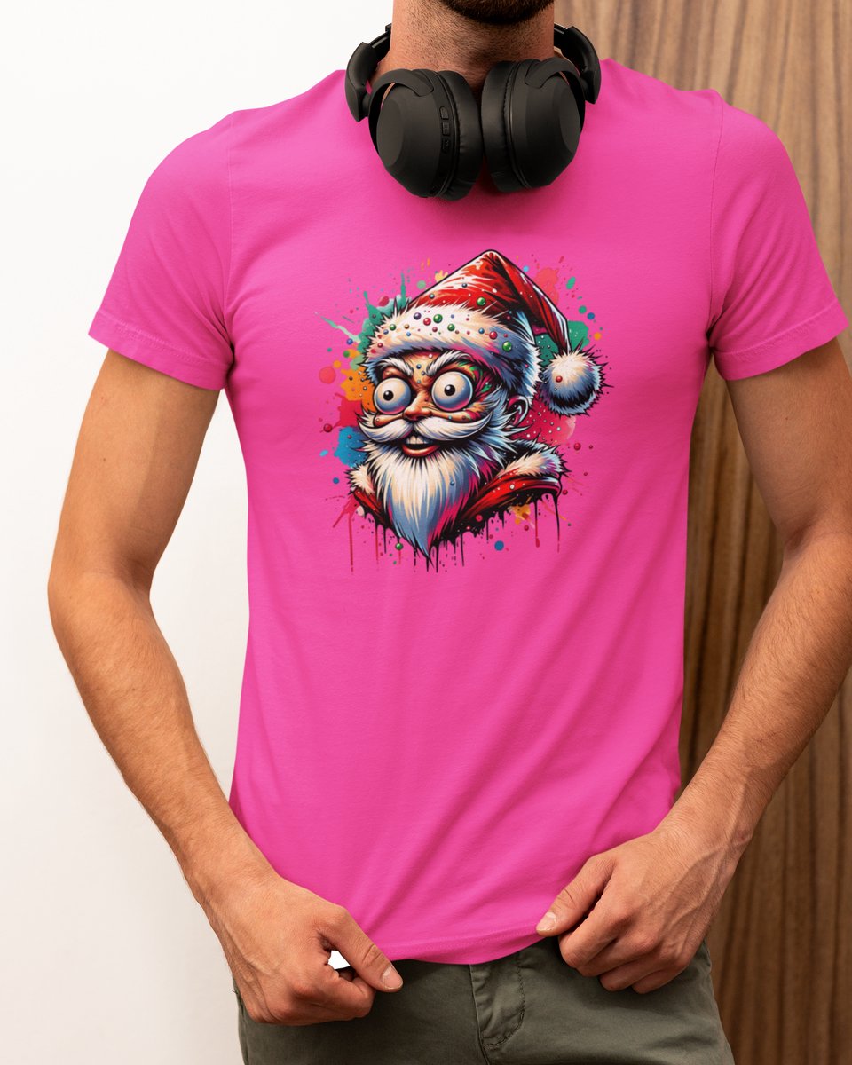 Psycho Santa - Kerst T-shirt Roze - Grappig T-shirt - Maat XL - Kerst Cadeau Mannen - Limited Edition