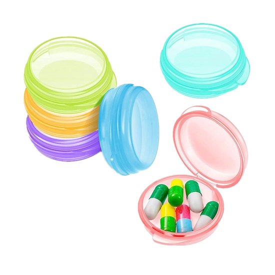 QTTVBTNA - Mini Boîtes à Médicaments - 6 Pièces - Boîte à Pilules Boîte de Rangement - Voyage & Usage Quotidien - Convient pour la distribution de médicaments - 4,2x1,5cm