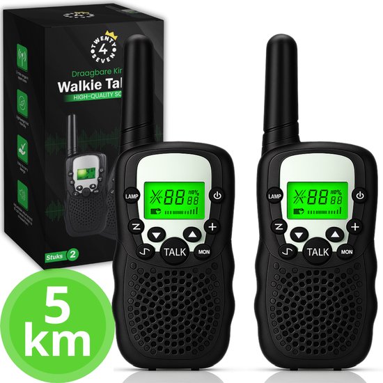 Twenty4seven® Walkie Talkie voor Kinderen - 2 Stuks - Portofoon voor Volwassenen - 5km Bereik