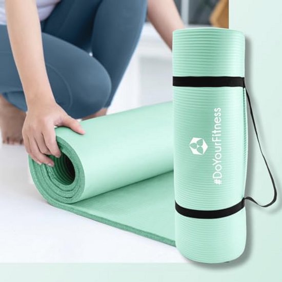 Fitness en yoga mat | Zachte en dikke anti-slip mat voor gymnastiek, pilates en yoga | 183 x 61 x 1,5 cm — afbeelding 3
