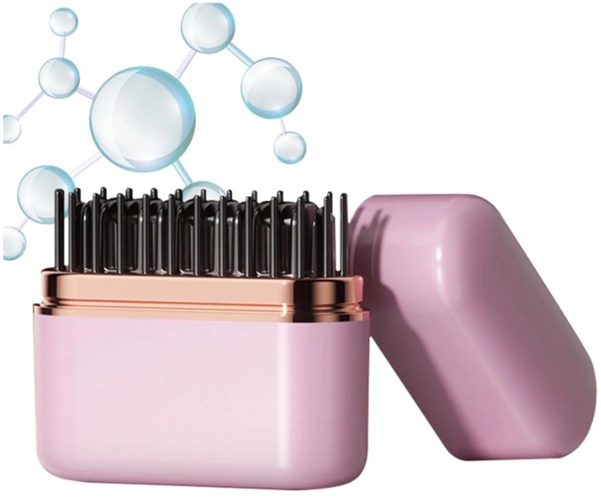 Draadloze Stijltang – 3 Temperatuurniveaus – Wordt Binnen 20 Seconden Heet – Met Temperatuurweergave – Zachte Haarverzorging – Compact & Draagbaar – Roze Reis Stijltang