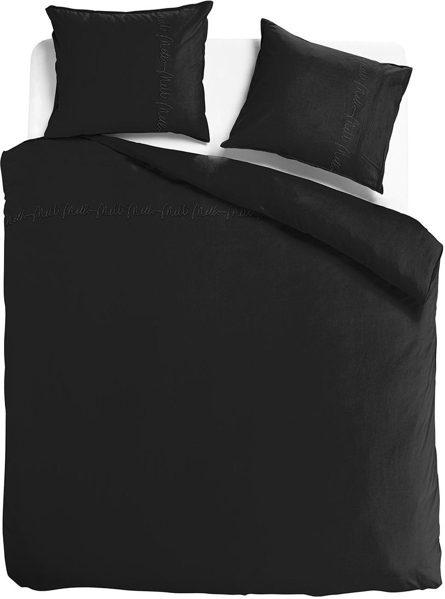 Melli Mello - Back to Black - Dekbedovertrek - 200x200/220 cm - Egyptisch Percal - Zwart