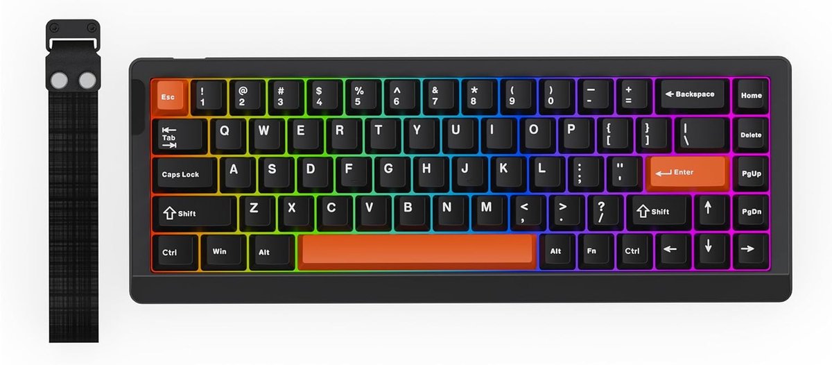 EPOMAKER HE68 Lite - Hall Effect - 8000hz - Magnetisch Toetsenbord - RGB - 65% - QWERTY - Gaming Keyboard - Clear Mag Switch - Zwart