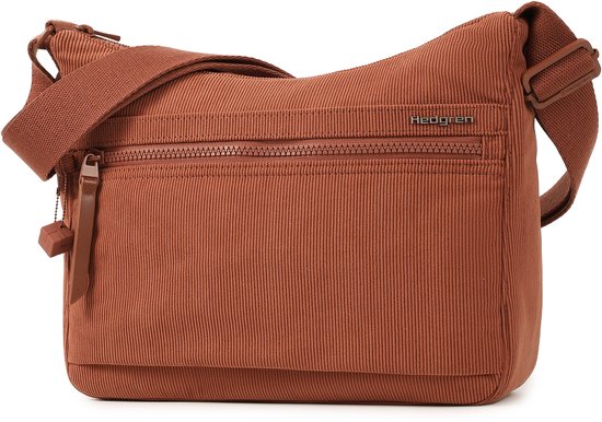 Hedgren Harpers Sac bandoulière femme avec protection RFID – Taille moyenne – Velours Redwood Burl