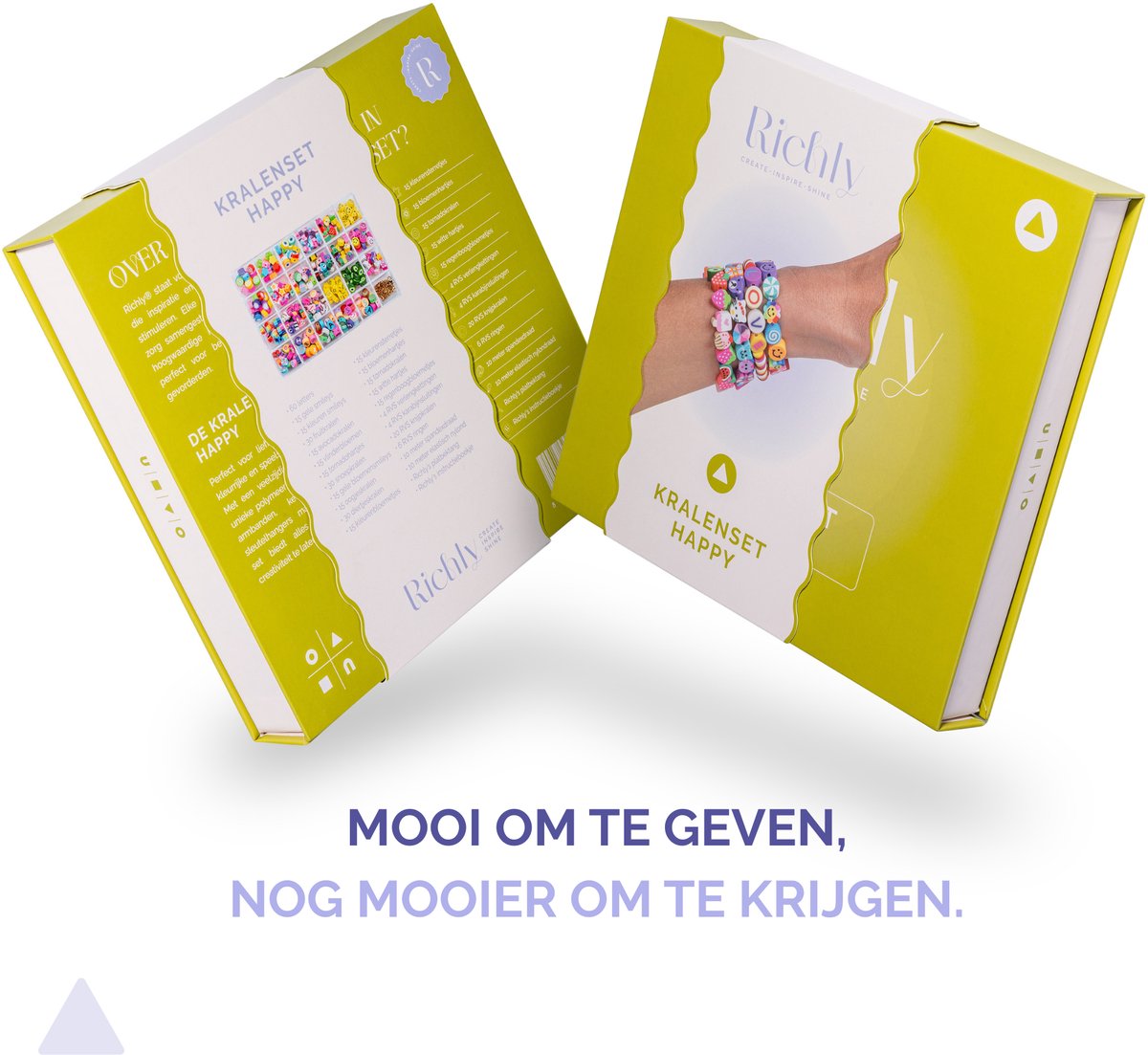 Richly® Kralen set Happy - Armbandjes maken meisjes - gratis E-BOOK - Complete set - Gouden RVS-accessoires - Sieraden Maken meisjes - Luxe verpakking - Knutselen Meisjes - Met 17 soorten polymeerkralen - Kralenketting - Bedels - Knutselen meisjes — afbeelding 2