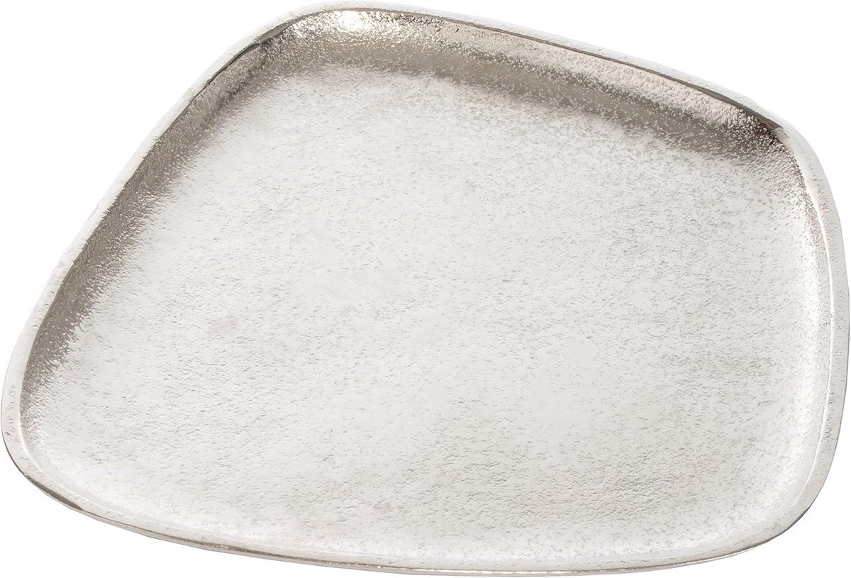 Stunq® Ruwe Zilveren Aluminium Serveerschaal - Elegantie voor Uw Tafel