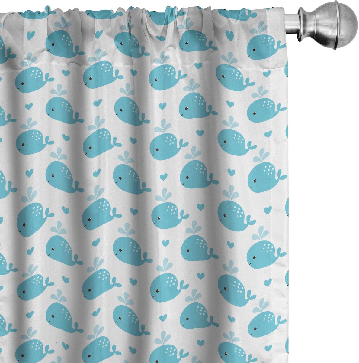 ABAKUHAUS Wal gordijnen – 2x75x175 cm – microvezel – lichtblauw-wit Blassblauw Wit