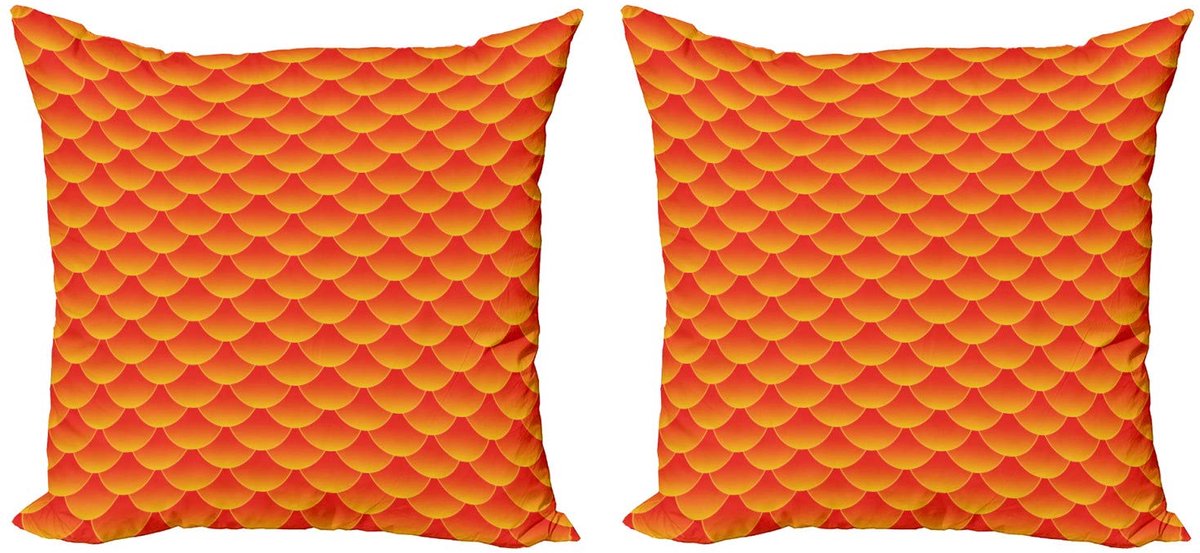 ABAKUHAUS Verbrand oranje kussenhoesenset 2x40x40 cm – Dubbelzijdig bedrukt