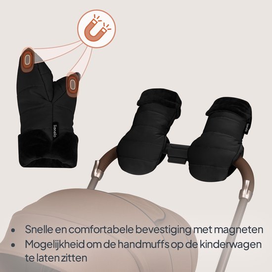 Lionelo Oli - Kinderwagen & Fiets Handmoffen - Warme water- & winddichte handschoenen - Universele maat - Magnetische bevestiging - Zachte Shu-voering - Winter Handwarmers Buggy, Wandelwagen, Scooter - Hand Warmers - Fietsmoffen - Fietshandschoenen van LIONELO — afbeelding 5