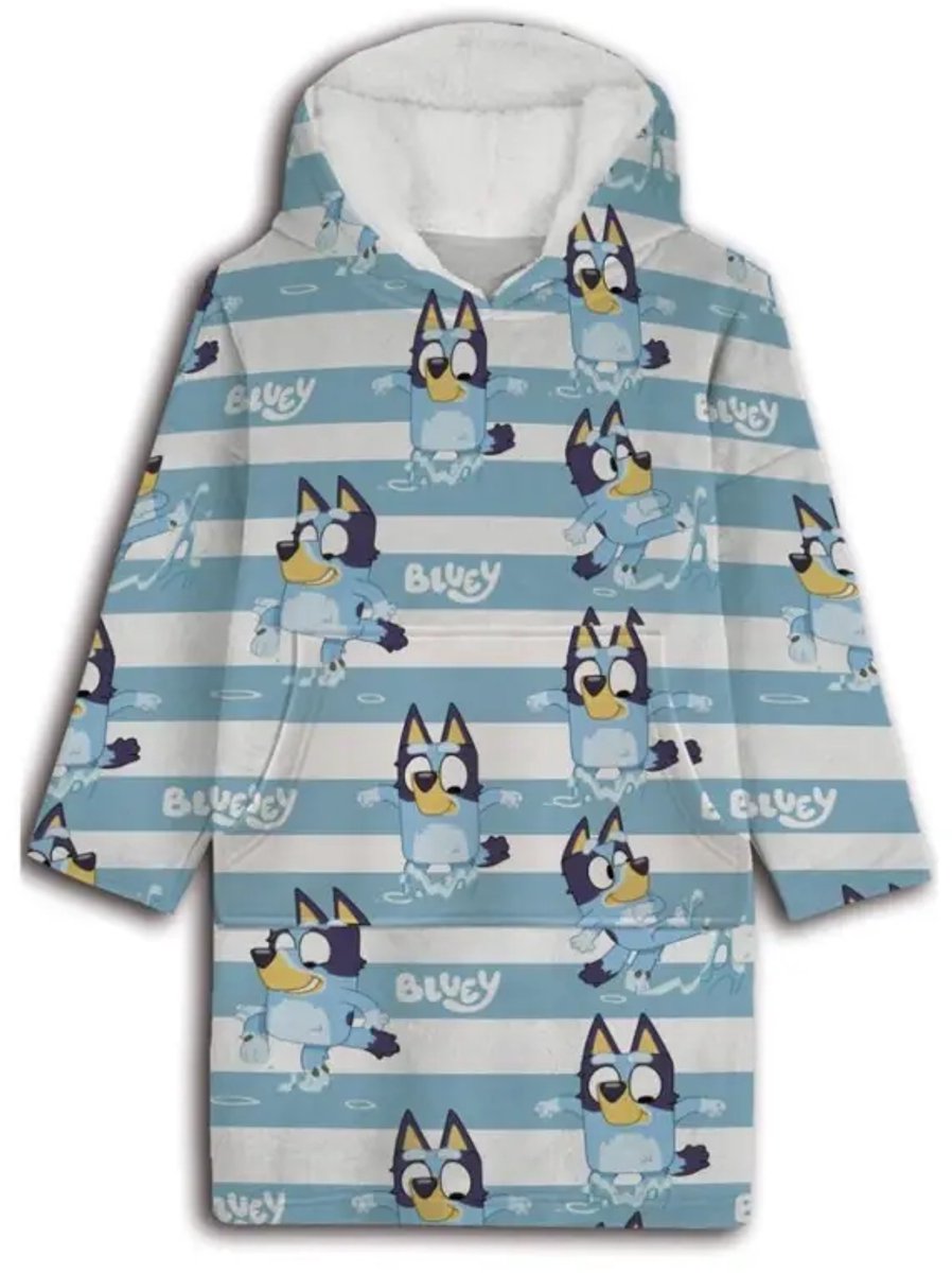 Bluey hoodie poncho strepen 7 - 14 jaar polyester