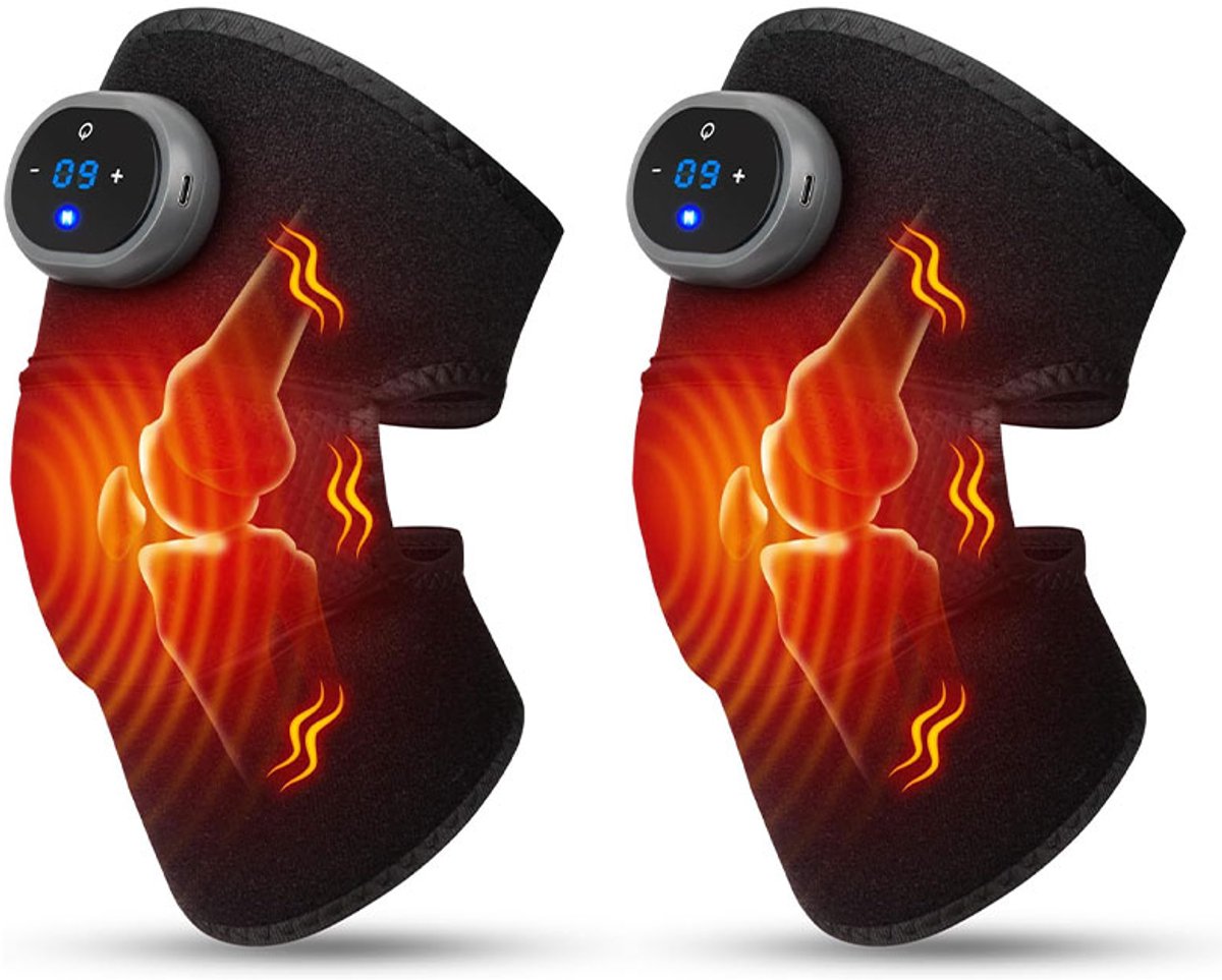 3 In 1 Knie Massage Apparaat - 5 Verwarmingsstanden en 3 Massagestanden - Kniemassage Apparaat - Knie Massager - Alternatief Kniebrace - Zwart - 3 Stucks