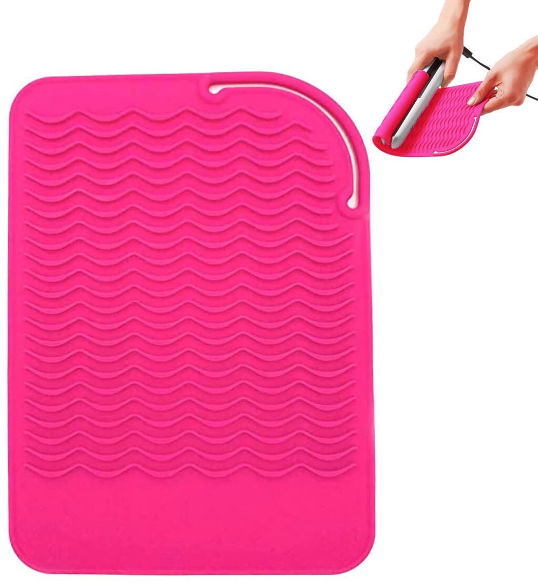 Heat Protective Mat - Hittebestendige Mat - Stijltang mat- Krultang mat - Haaraccessoires - Heat Protector - Hittemat - Siliconen Sleeve - Fohn Haardrogers Houder - Rozerood
