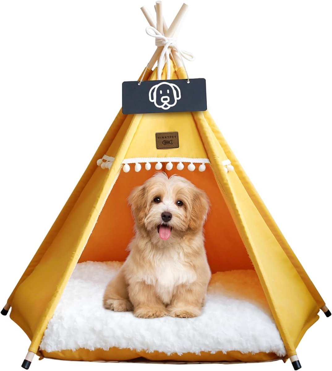 Stunq® Comfortabele en Veilig Honden- en Katten Teepee met Verwijderbaar Kussen - 40x40x50 cm